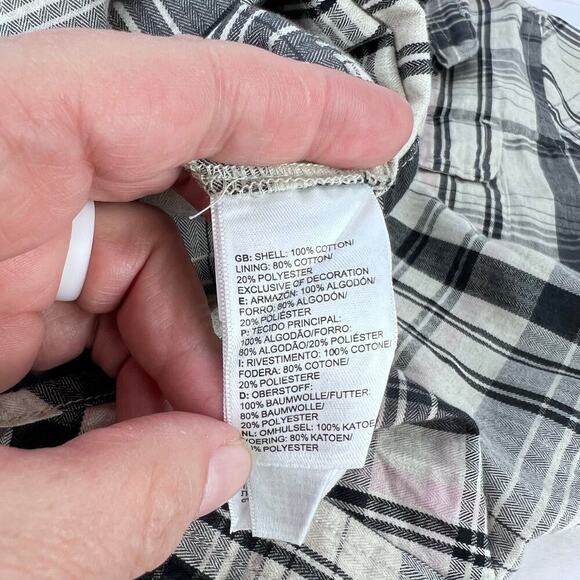 EUC The North Face Campridge Plaid Button Front Pockets Women's Shift Dress M - Picture 11 of 13